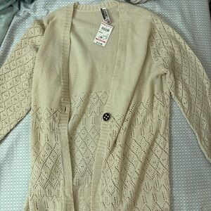 NWT Women's Cream Cardigan Sweater - L